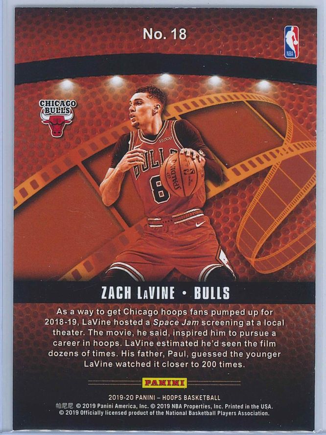 Zach LaVine Panini NBA Hoops 2019 20 Lights Camera Action 2