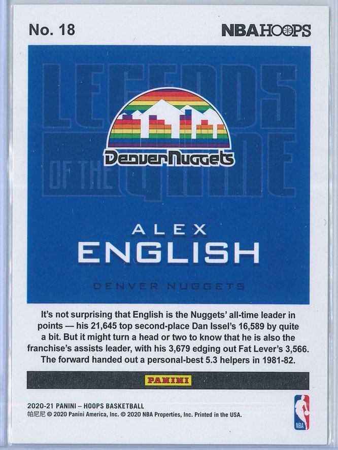 Alex English Panini NBA Hoops 2020 21 Legends Of The Game 132699 2