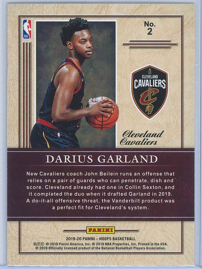 Darius Garland Panini NBA Hoops 2019 20 Class of 2019 2