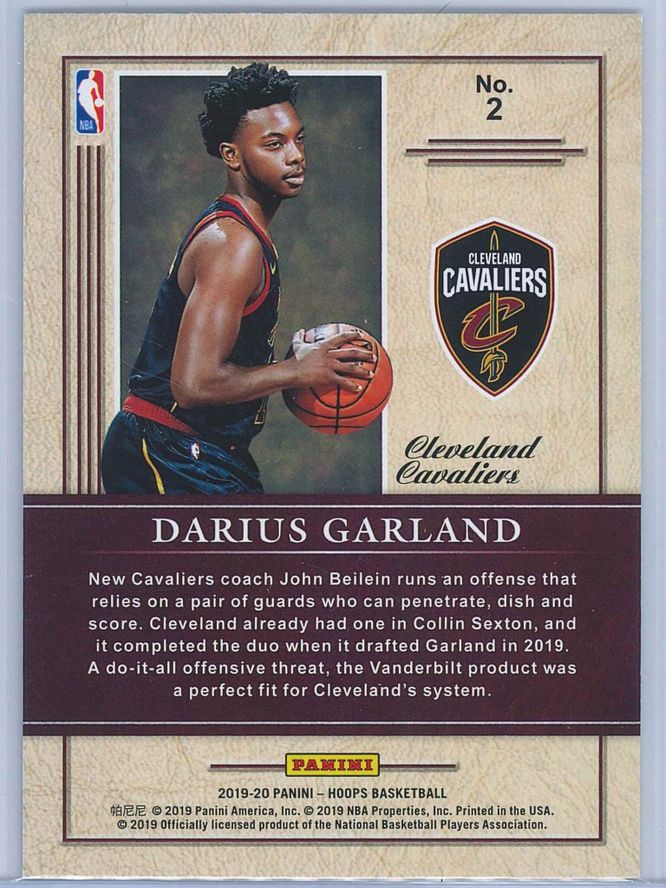 Darius Garland Panini NBA Hoops 2019 20 Class of 2019 Holo 2