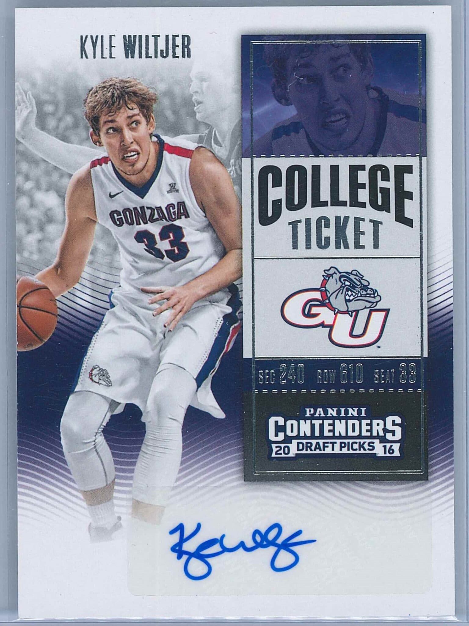 Kyle Witjer Panini Contenders Basketball 2016 College Ticket   Auto