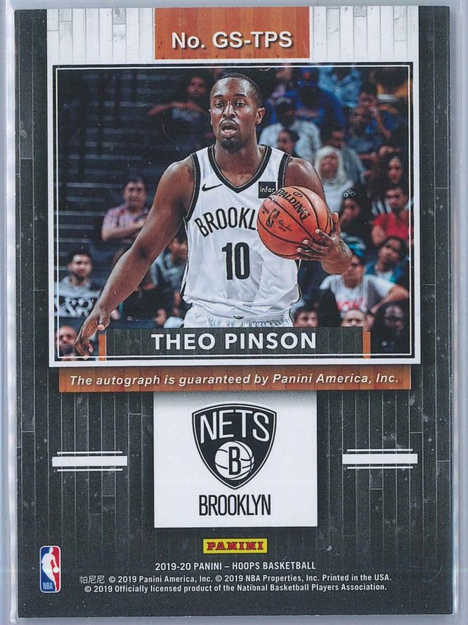 Theo Pinson Panini NBA Hoops 2019 20 Great SIGnificance Auto 2