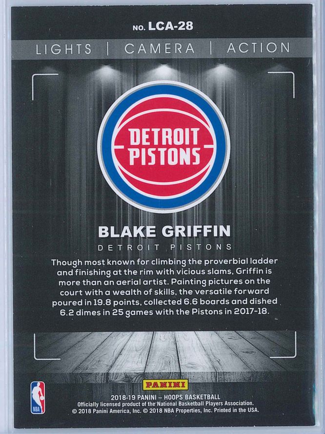 Blake Griffin Panini NBA Hoops Basketball 2018 19 Lights Camera Action Winter Parallel 2
