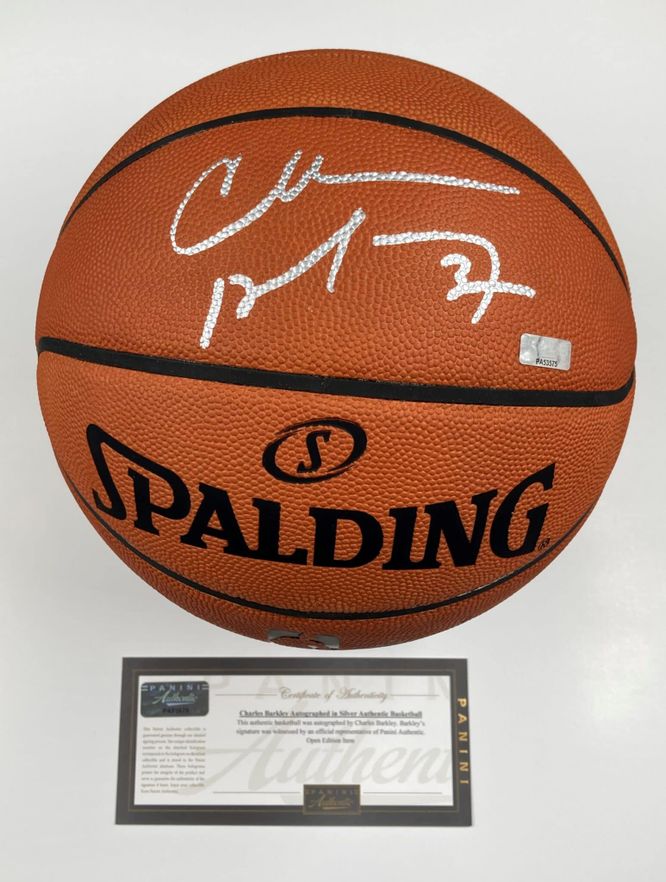 Charles Barkley Houston Rockets Authentic Signed Spalding Basketball w Silver Signature PA 53575 3
