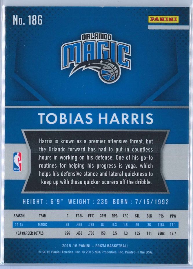 Tobias Harris Panini Prizm Basketball 2015 16 Base 186 2