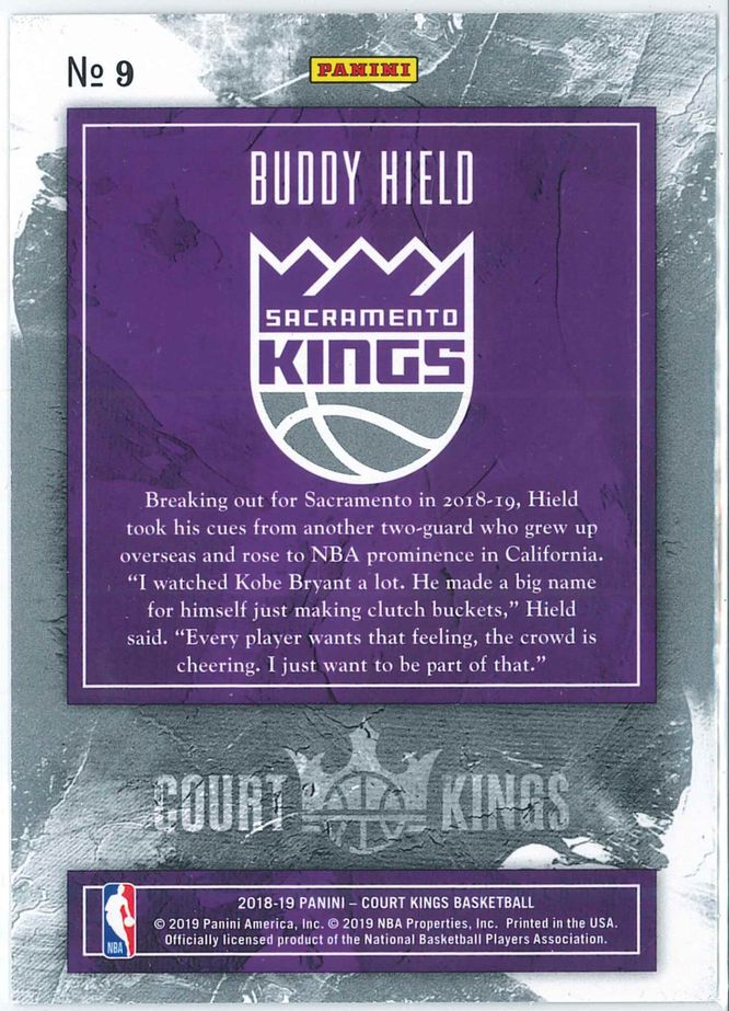Buddy Hield Panini Court Kings Basketball 2018 19 Base 9 2