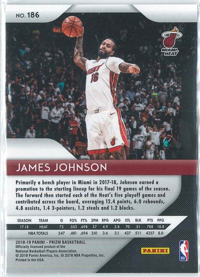 James Johnson Panini Prizm Basketball 2018 19 Base 186 2