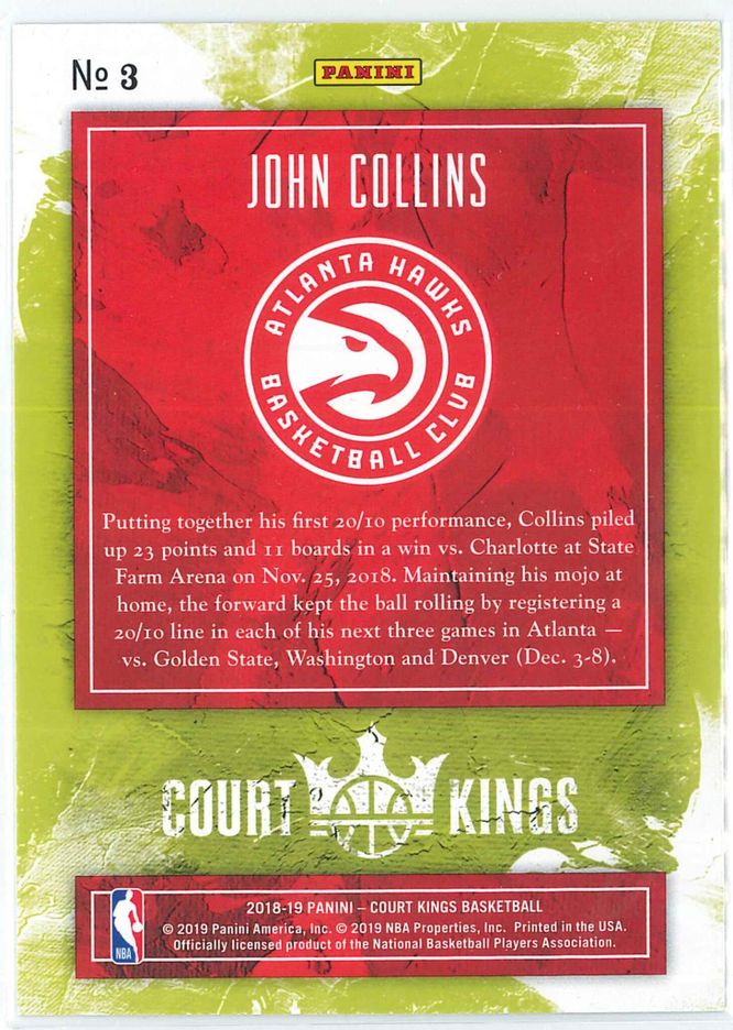 John Collins Panini Court Kings Basketball 2018 19 Base 3 2