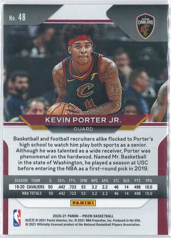 Kevin Porter Jr. Panini Prizm Basketball 2020 21 Base 48 2