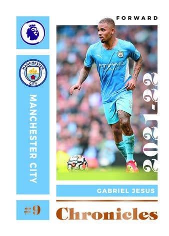 2021 22 Panini Chronicles Soccer Cards Premier League Base Chronicles Gabriel Jesus
