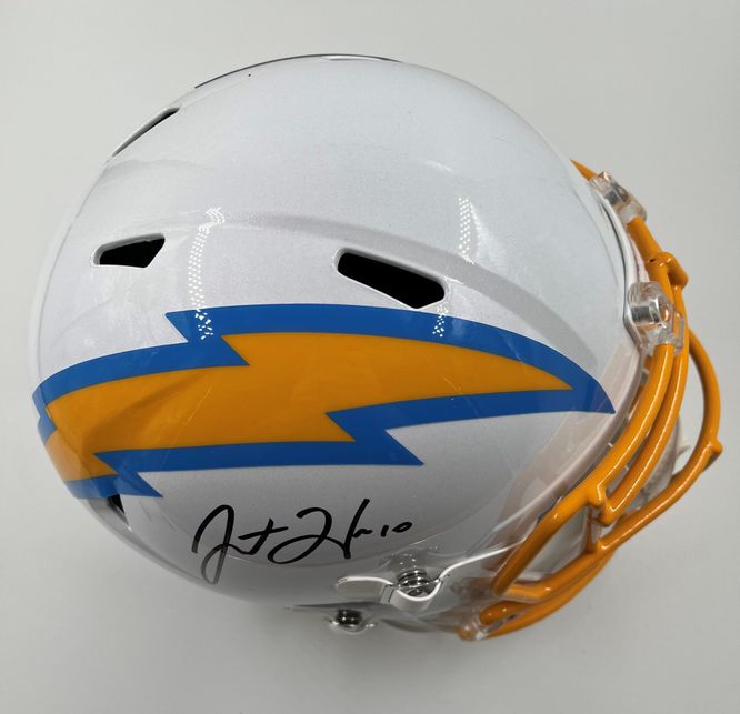 Justin Herbert Justin Herbert Signed Los Angeles Chargers Full Size Speed Replica Helmet  [BAS WG02352]