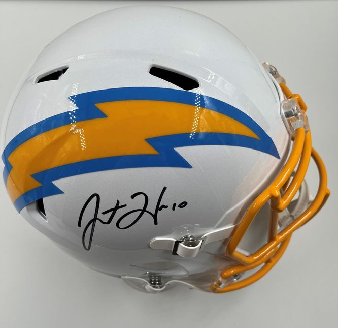 Justin Herbert Justin Herbert Signed Los Angeles Chargers Full Size Speed Replica Helmet BAS WG02352 2