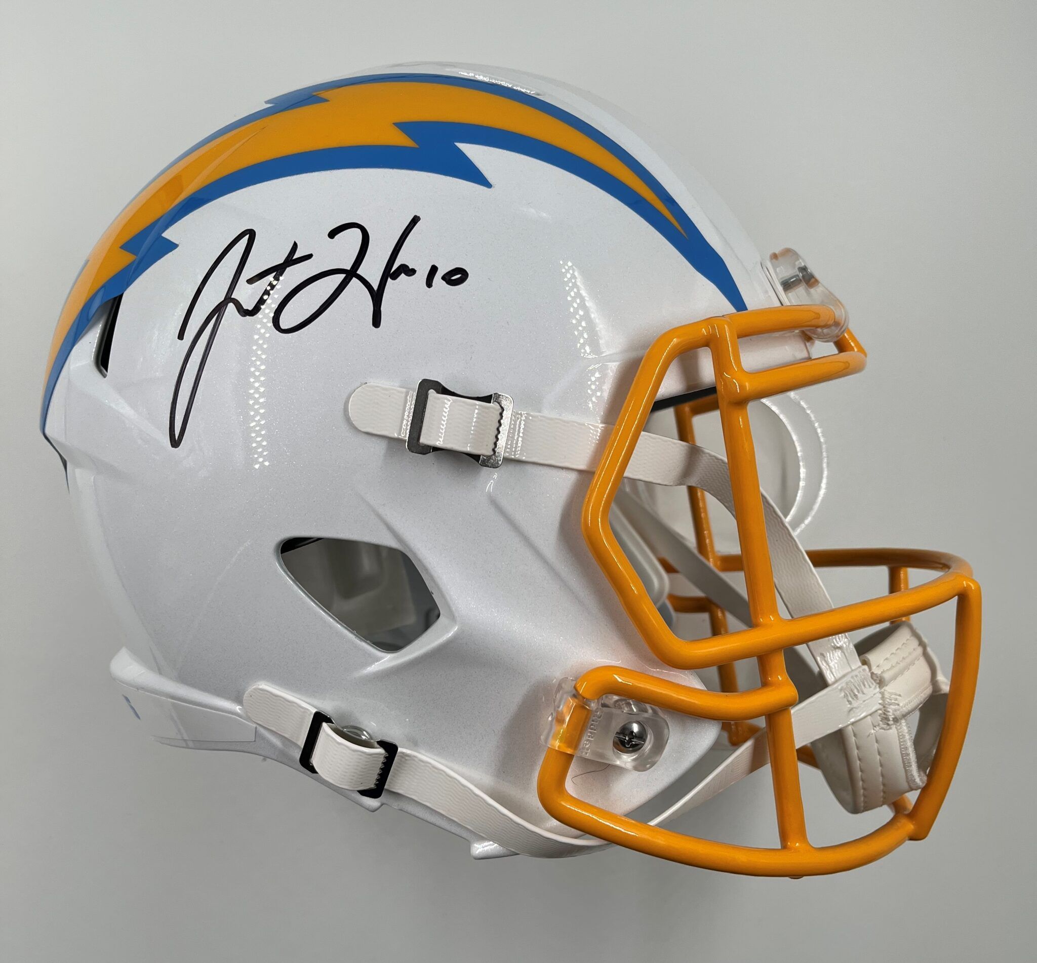 Justin Herbert Justin Herbert Signed Los Angeles Chargers Full Size Speed Replica Helmet BAS WG02352 3