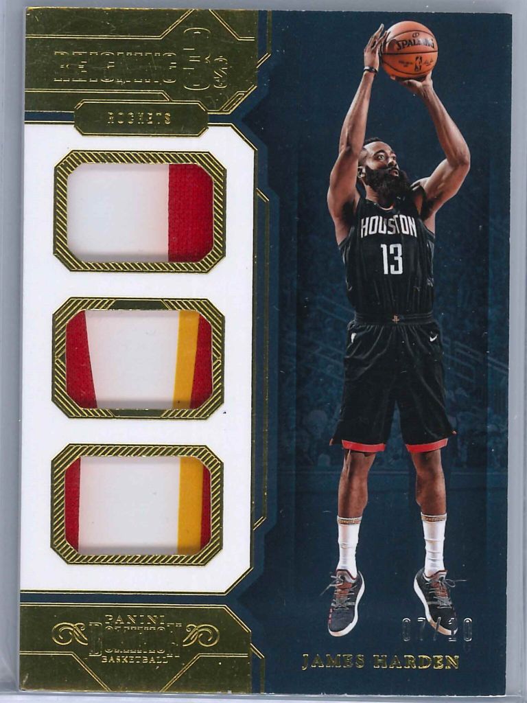 James Harden Panini Dominion 2018 19 Reigning 3s Gold 0710 1 scaled