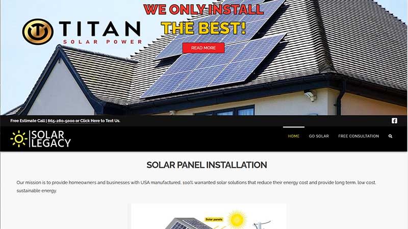 Solar Company Website Design