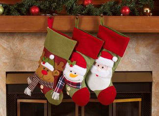 3D Christmas Stockings, Cute Holiday Decor, Santa's Toys Holder, Santa, Reindeer and Snowman Stocking