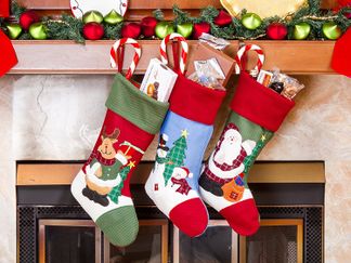 3 Pcs Set - Classic Christmas Stockings 18" Cute Santa's Toys Stockings
