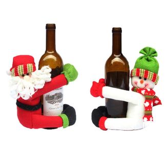 2 pcs Wine Bottle Hold Cover Christmas Table Decoration