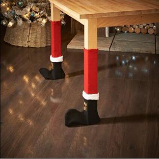 4 Psc Christmas Chair Leg Foot Cover Table Christmas Decoration for Party Dinner