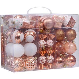 ASSORTED SHATTERPROOF CHRISTMAS BALL ORNAMENTS SET DECORATIVE BAUBLES PENDANTS FOR XMAS TREE