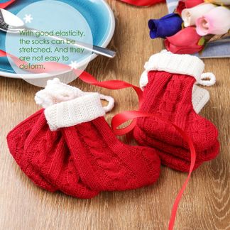 Christmas Cute Socks Design Silverware Holder Pack of 6