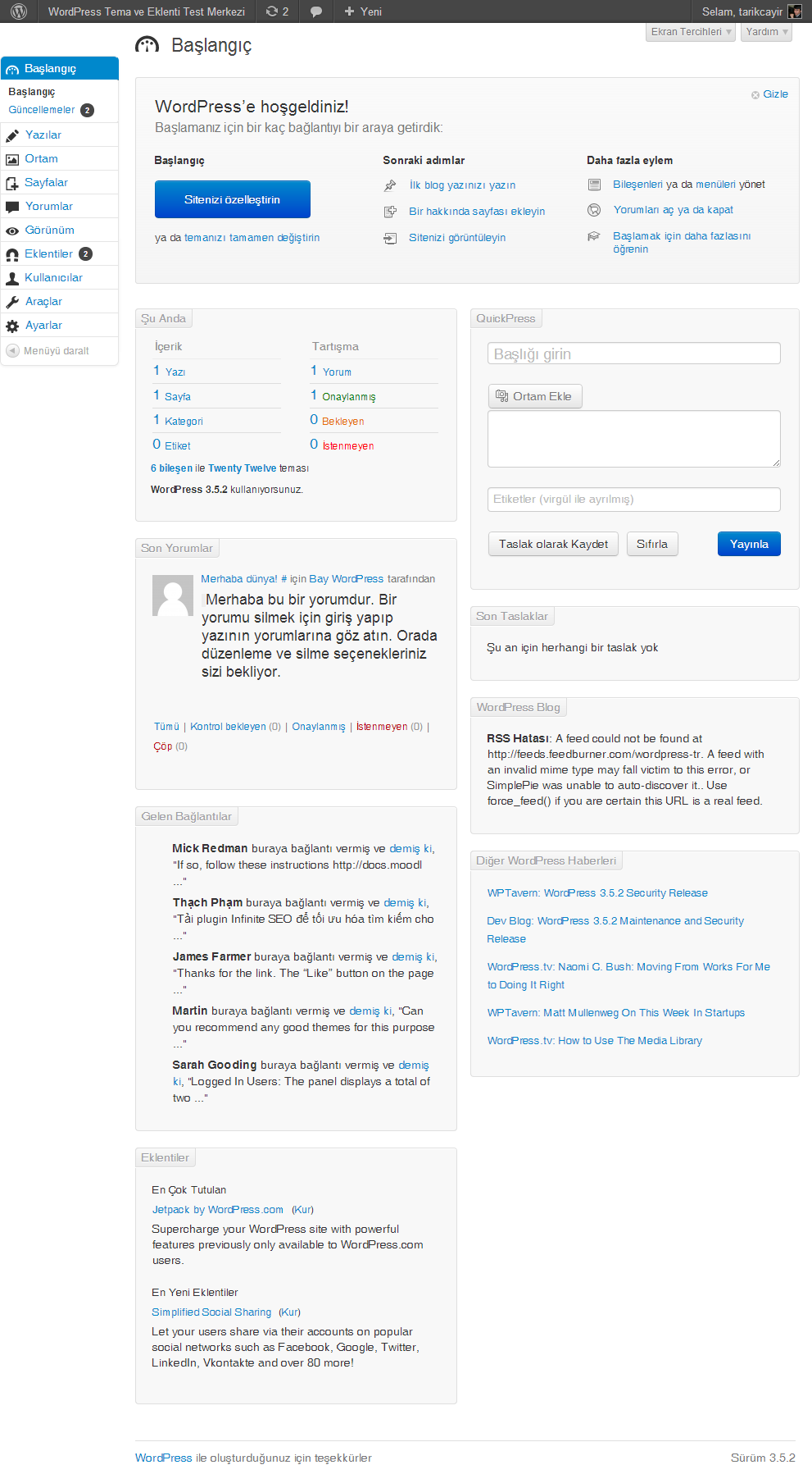 Ücretsiz WordPress Bootstrap Yönetim Paneli Teması