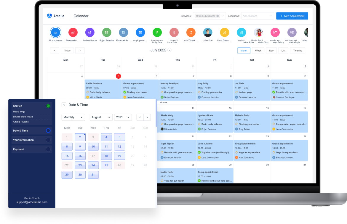 Amelia: WordPress Rezervasyon Eklentisi