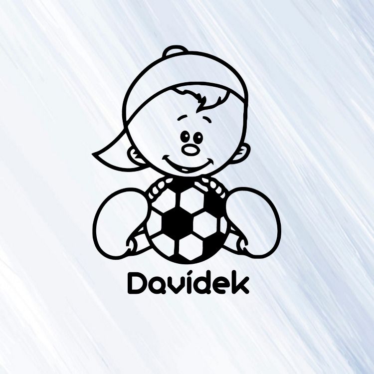 Kluk 3 - vinylová samolepka na auto - dítě v autě