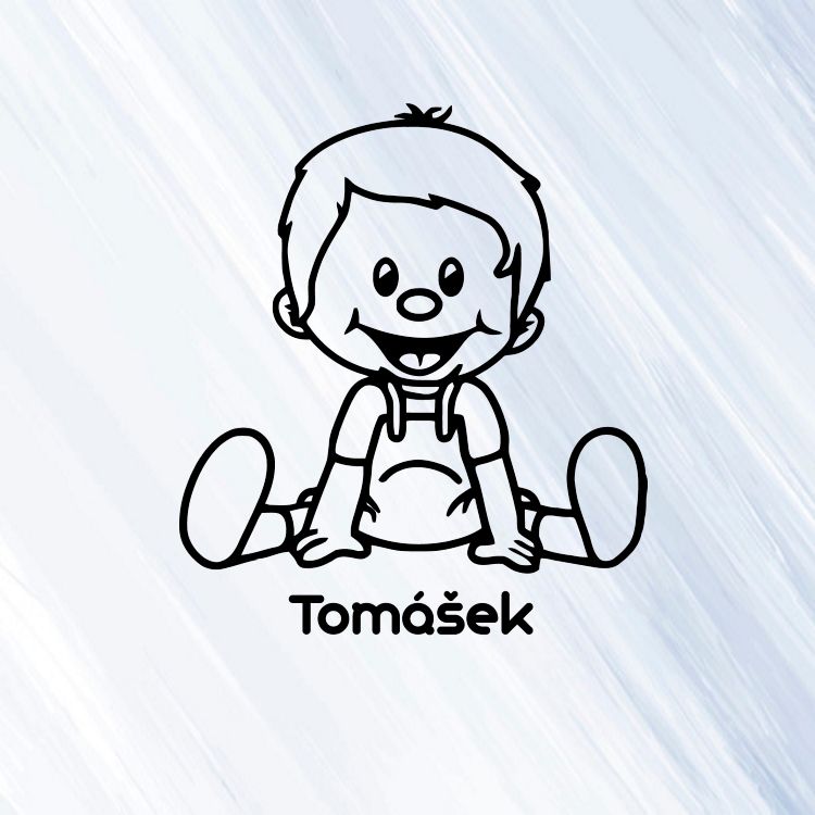 Kluk 6 - vinylová samolepka na auto - dítě v autě
