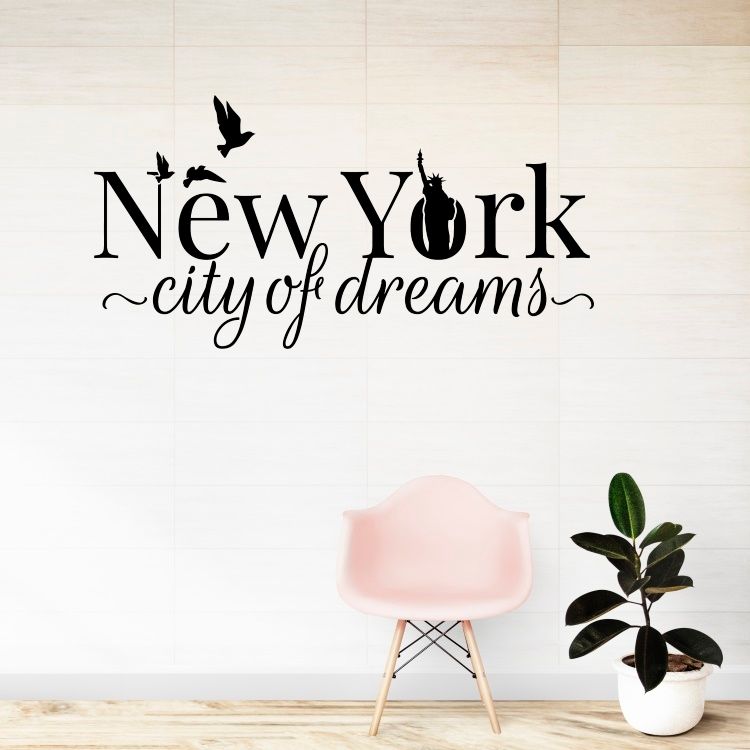 New York city of dreams - vinylová samolepka na zeď