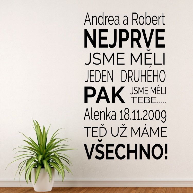 Nejprve jsme měli - vinylová samolepka na zeď