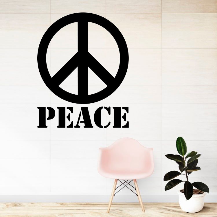 Peace mír znak - vinylová samolepka na zeď