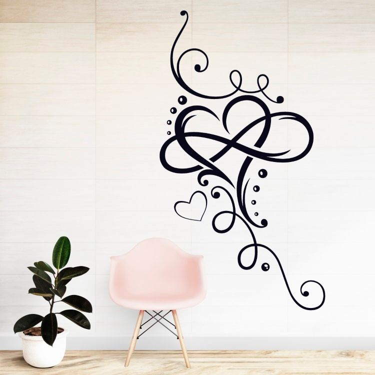 Zamilovaná dekorace srdce - vinylová samolepka na zeď