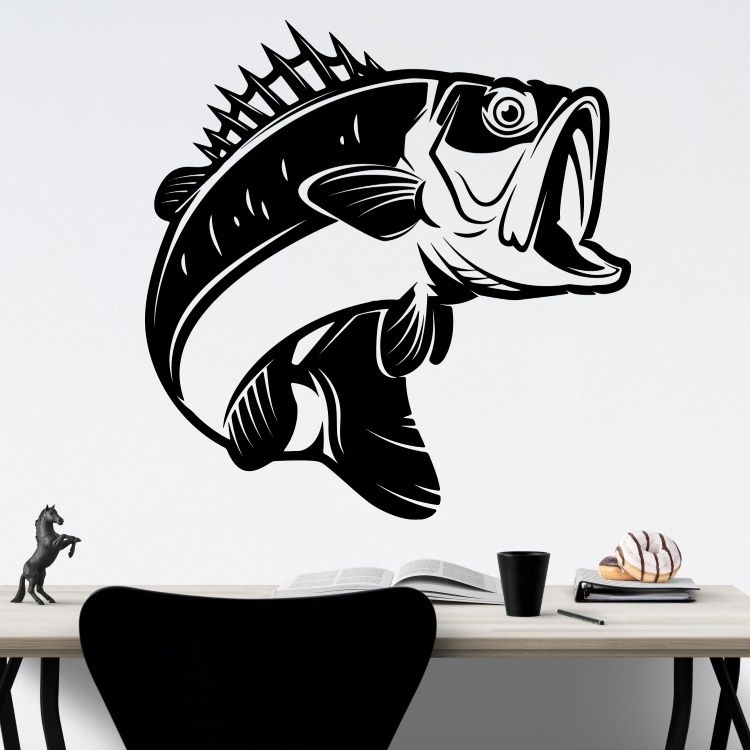 Okoun trofej rybáře - vinylová samolepka na zeď