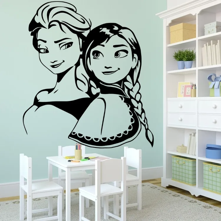 Elza a Anna Frozen - vinylová samolepka na zeď