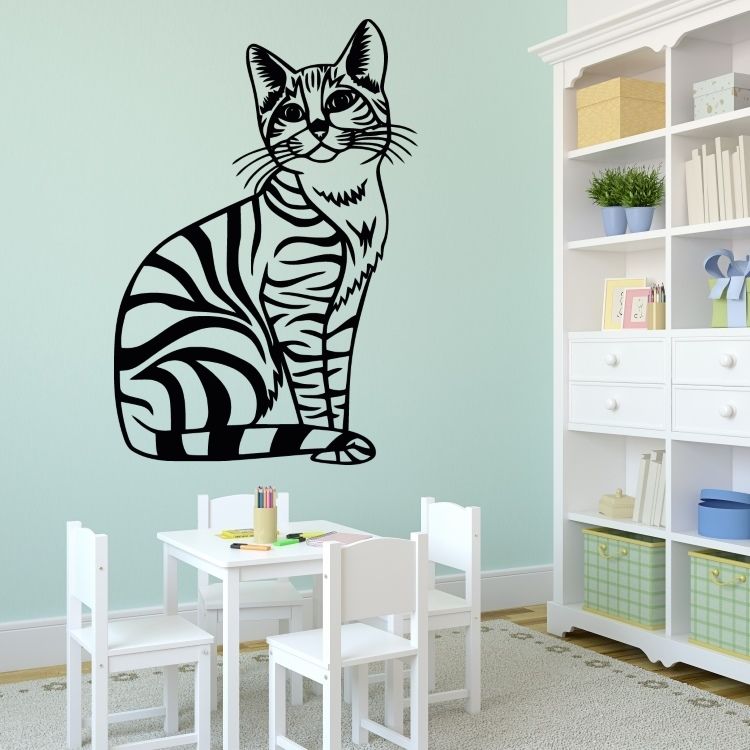 Kočka princezna - vinylová samolepka na zeď