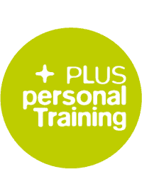 Logo von PLUS Personal Training in einem grünen Kreis