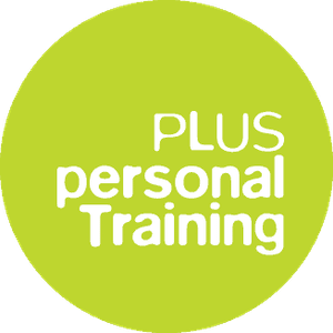 Logo von PLUS Personal Training in einem grünen Kreis