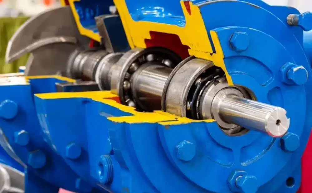 image shows the bearings in centrifugal pump