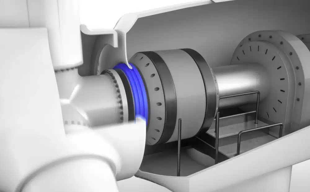 image shows the wind power shaft