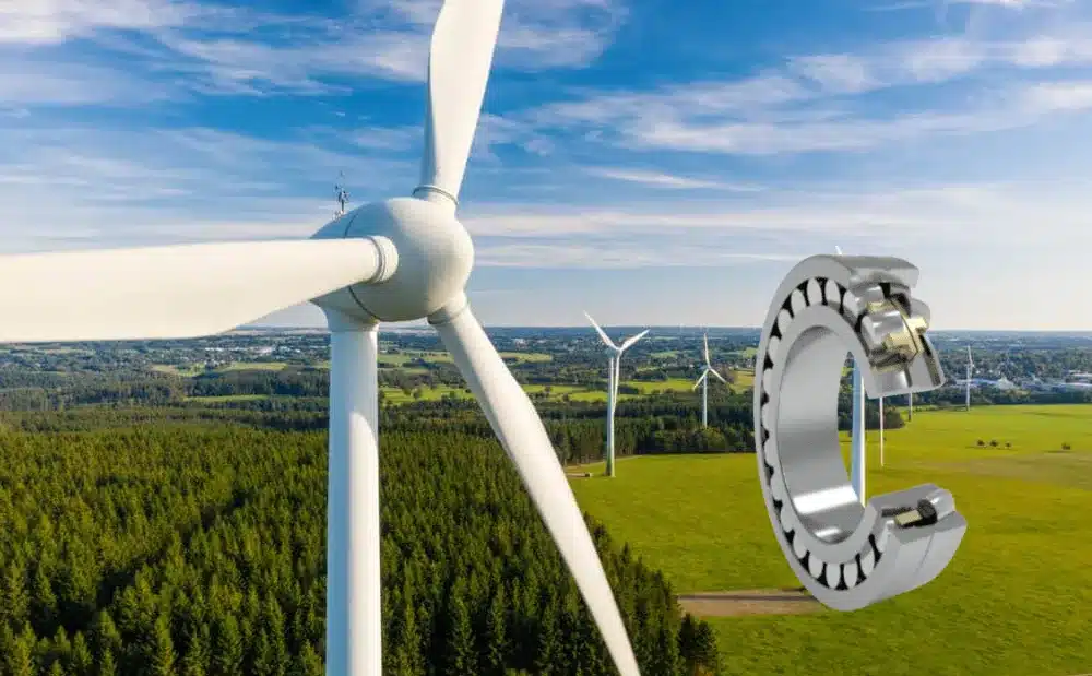 wind-turbine image shows the wind turbines and wind turbine main shaft bearing
