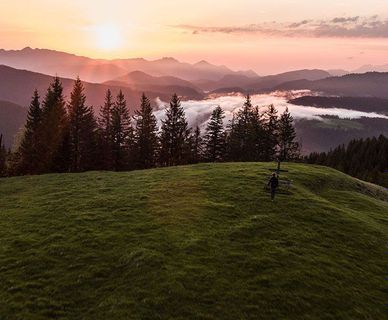 Sonnenuntergang Drohne Salzburger Saalachtal Tourismus