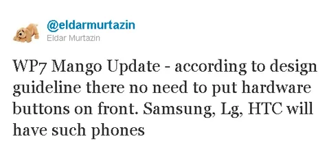 Windows Phone Mango fiziksel tuş şartı koşmayacak