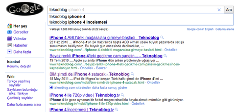 Google’ın anlık arama servisi Türkiye’de de devreye girdi