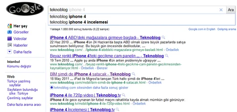 Google’ın anlık arama servisi Türkiye’de de devreye girdi