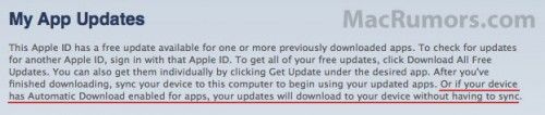 iOS 5 ile birlikte uygulama güncellemelerini kablosuz bağlantı üzerinden otomatik olarak almak mümkün olabilir