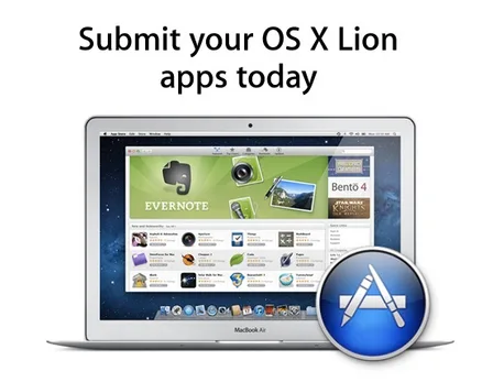 Apple OS X Lion uygulamalarını inceleme için kabul etmeye başladı
