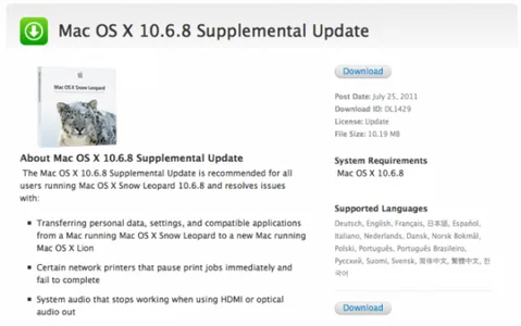 Apple Snow Leopard’dan Lion’a geçişi daha da kolaylaştıran OS X 10.6.8 tamamlayıcı güncellemesini yayınladı