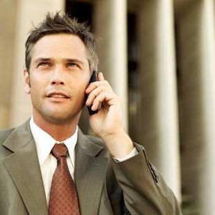 Businessman Talking on a Cell Phone