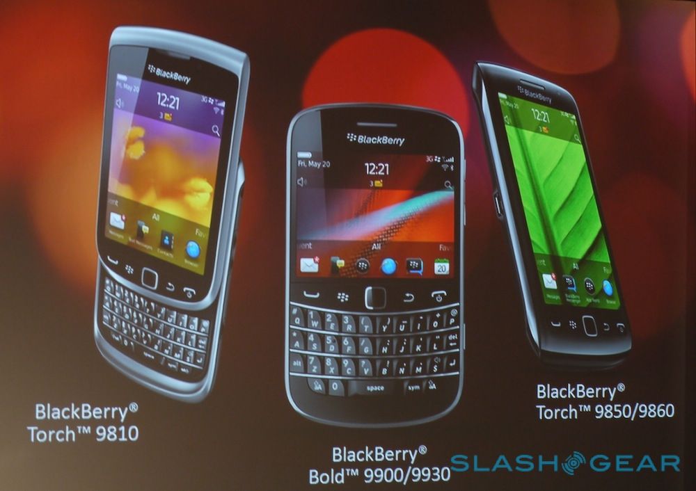 BlackBerry Bold 9900/9930, Torch 9850/9860 ve Torch 9810 resmiyet kazandı